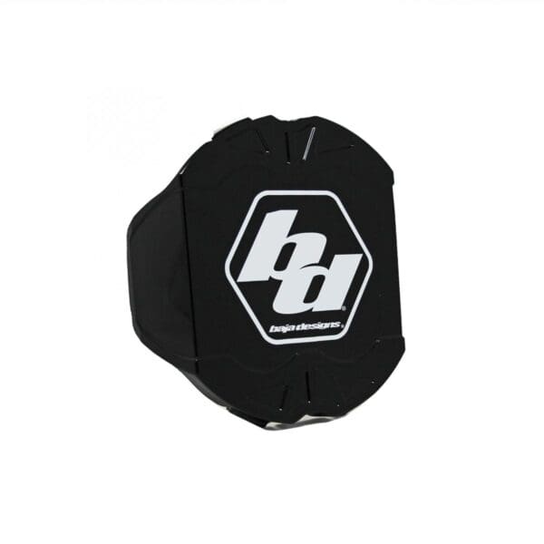 A black and white picture of a helmet cover.
