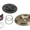A set of parts that include the clutch and flywheel.